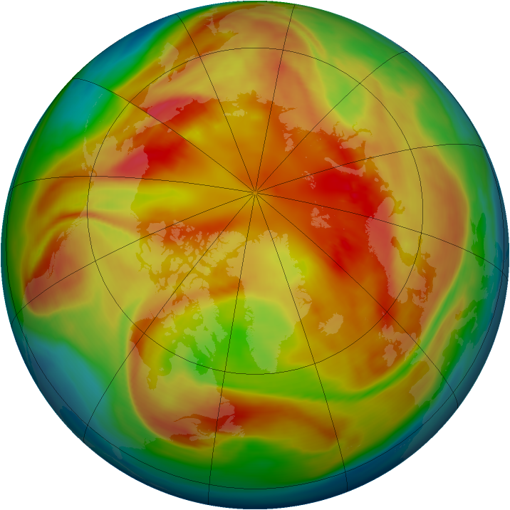 Arctic ozone map for 03 March 2006